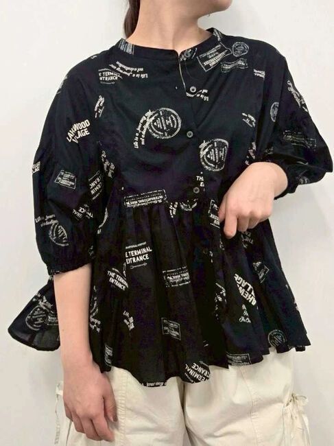 SM2「プリントアソートティアードブラウス」|シャツ・ブラウス|ブラック