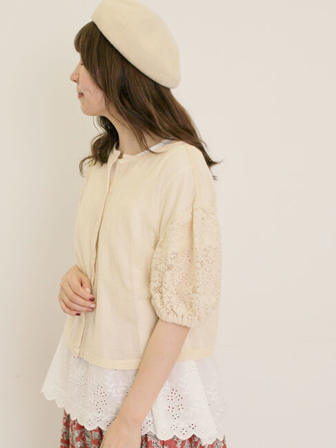 Samansa Mos2「前後2WAYメッシュレースカーディガン」|カーディガン|