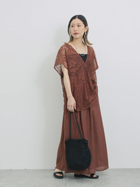 Samansa Mos2 blue「楊柳ガウチョパンツ」|その他|