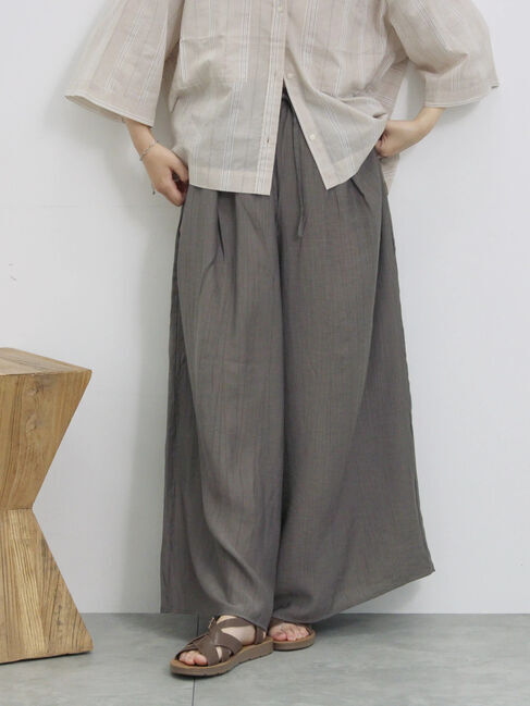 Samansa Mos2 blue「楊柳ガウチョパンツ」|その他|