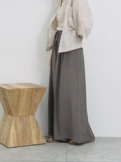 Samansa Mos2 blue「楊柳ガウチョパンツ」|その他|