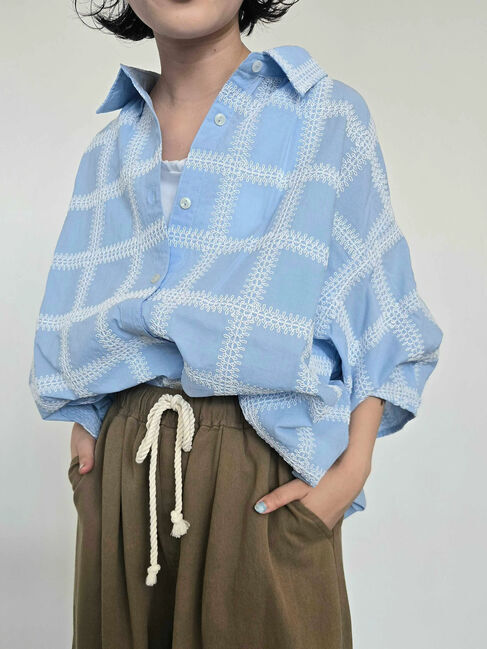 SM2「スクエア刺繍袖タックシャツ」|シャツ・ブラウス|