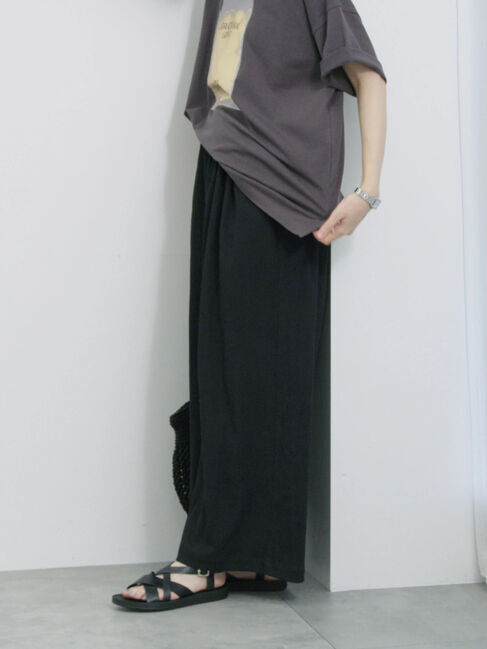 Samansa Mos2 blue「楊柳ハイウエストパンツ」|その他|