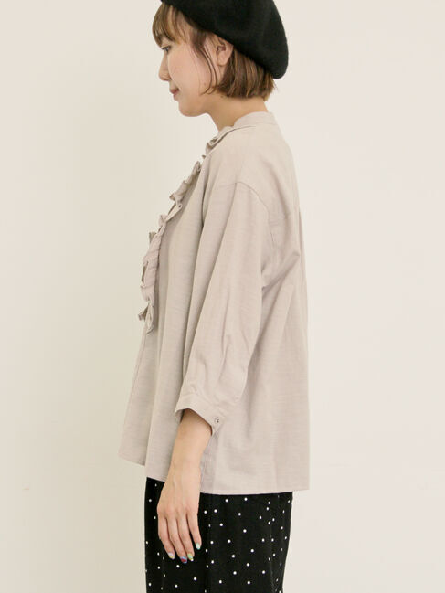 Samansa Mos2「フリルアシンメトリーブラウス」|シャツ・ブラウス|