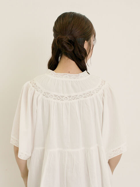 Samansa Mos2「レースティアードチュニックブラウス」|シャツ・ブラウス|