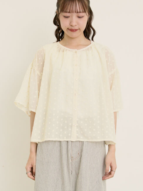 Samansa Mos2「シアー刺繍ブラウス」|シャツ・ブラウス|