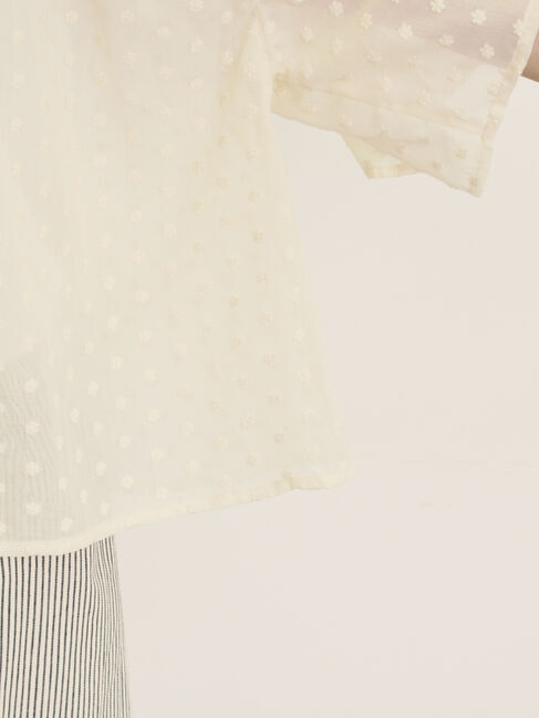 Samansa Mos2「シアー刺繍ブラウス」|シャツ・ブラウス|