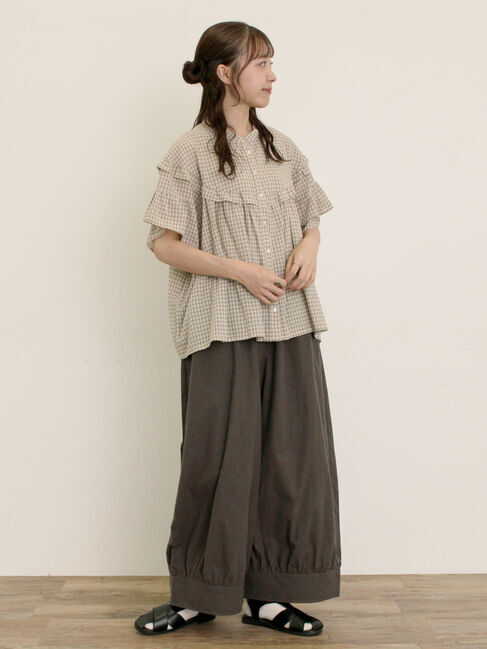 Samansa Mos2「【M/Lサイズ】裾切替ギャザーパンツ」|その他|