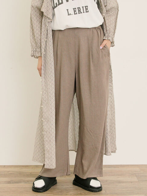 Samansa Mos2「【M/Lサイズ】レーヨン麻ゆるストレートパンツ」|その他|