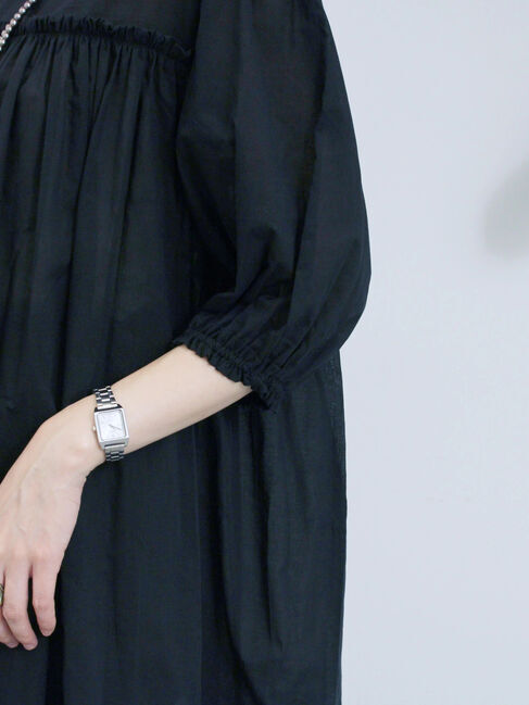 Samansa Mos2 blue「ボイルギャザーチュニック」|シャツ・ブラウス|