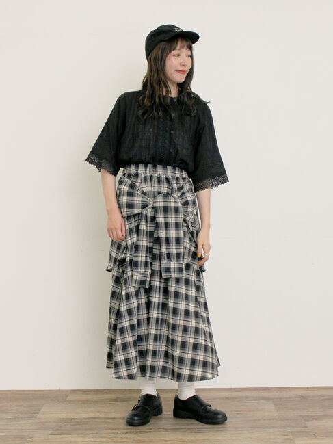 Samansa Mos2「ドビーストライプレースブラウス」|シャツ・ブラウス|