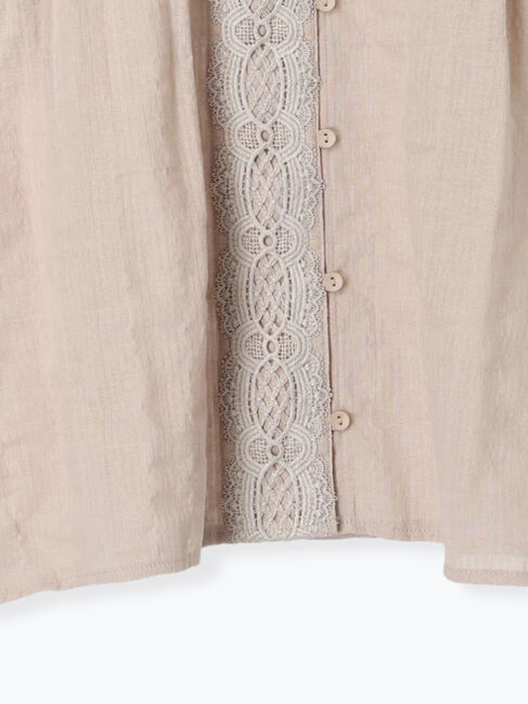 Samansa Mos2「ドビーストライプレースブラウス」|シャツ・ブラウス|