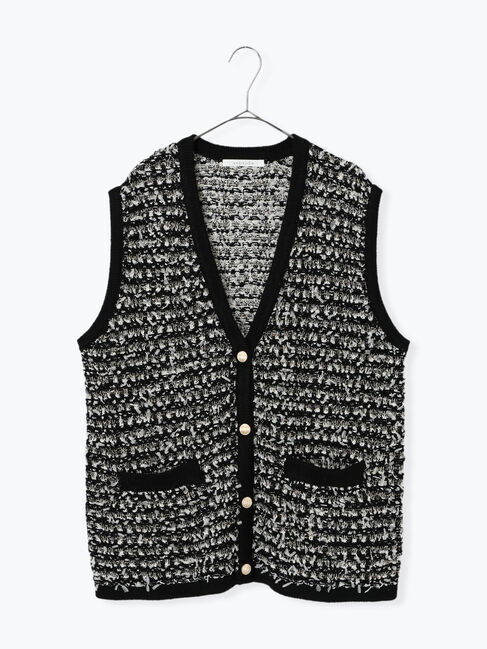 sm2rhythm「ツイード風ニットジレ」|ダウンベスト・ベスト|