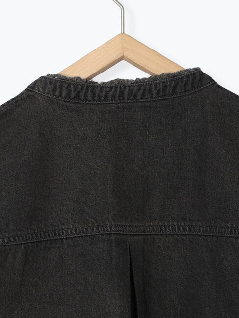 Samansa Mos2 blue「【ECO DENIM 】 ノーカラーブルゾン」|ブルゾン・スタジャン|