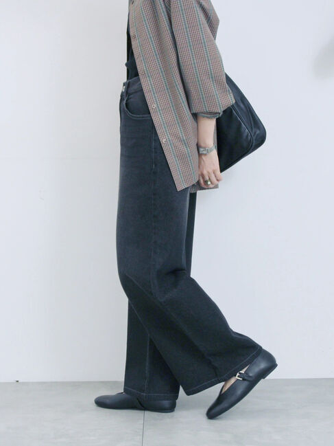 Samansa Mos2 blue「【ECO DENIM 】 ワイドストレートパンツ」|その他|