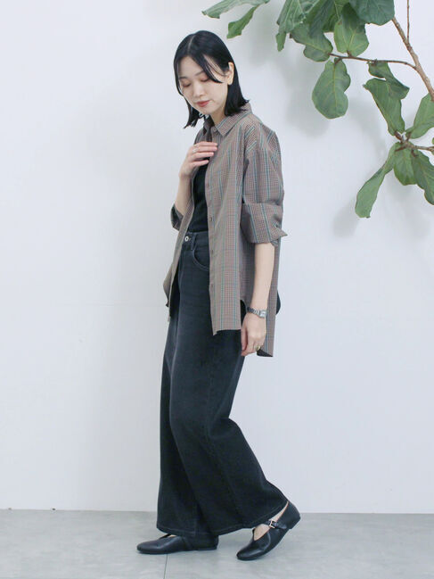 Samansa Mos2 blue「【ECO DENIM 】 ワイドストレートパンツ」|その他|