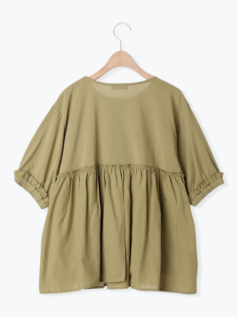 Samansa Mos2「布帛ギャザー貼りカットソー」|Tシャツ・カットソー|