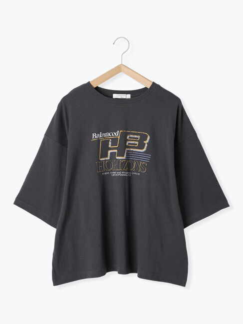 Samansa Mos2 blue「ヴィンテージ風プリントTシャツ」|Tシャツ・カットソー|