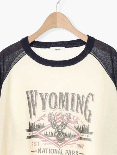 SM2「ラグランスリーブプリントシアーニット」|ニット・セーター|