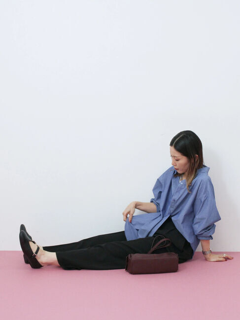 Samansa Mos2 blue「Vカットメリージェーン」|ビジネス・ドレスシューズ|