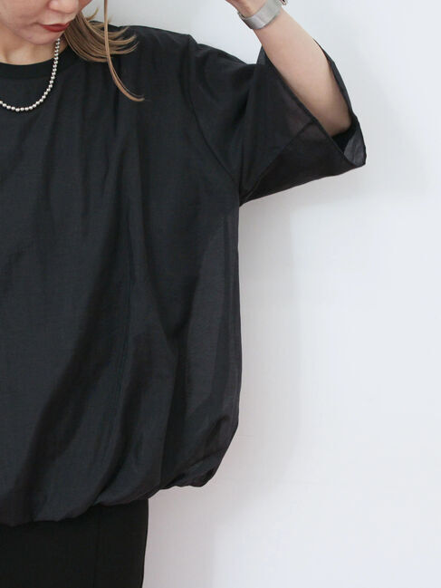 Samansa Mos2 blue「裾バルーンTシャツ」|Tシャツ・カットソー|