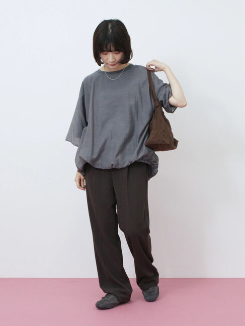 Samansa Mos2 blue「裾バルーンTシャツ」|Tシャツ・カットソー|