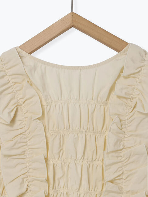 Samansa Mos2「シャーリングフリルベスト」|ダウンベスト・ベスト|