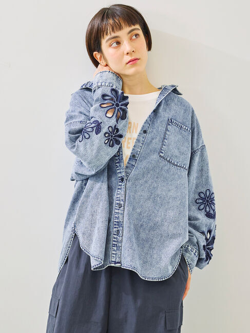 SM2「くり抜きフラワー刺繍シャツ」|シャツ・ブラウス|