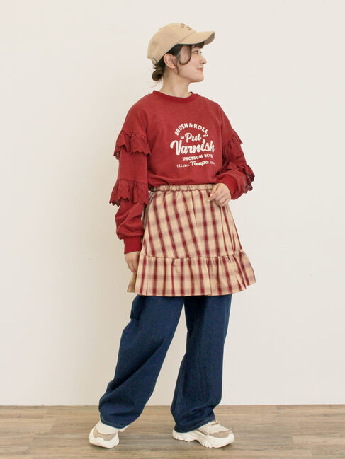 Samansa Mos2「袖フリル切替えスウェット」|Tシャツ・カットソー|