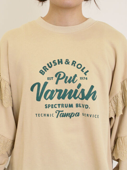 Samansa Mos2「袖フリル切替えスウェット」|Tシャツ・カットソー|