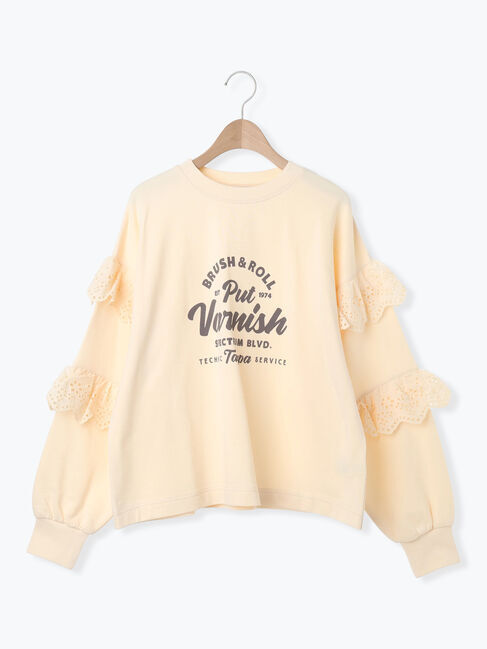 Samansa Mos2「袖フリル切替えスウェット」|Tシャツ・カットソー|