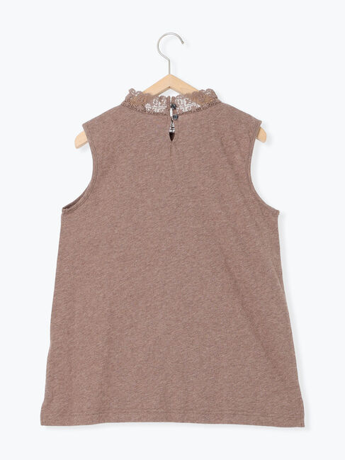 Samansa Mos2「前身切替襟レースノースリーブ」|Tシャツ・カットソー|