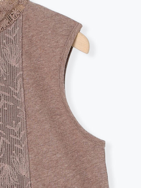 Samansa Mos2「前身切替襟レースノースリーブ」|Tシャツ・カットソー|