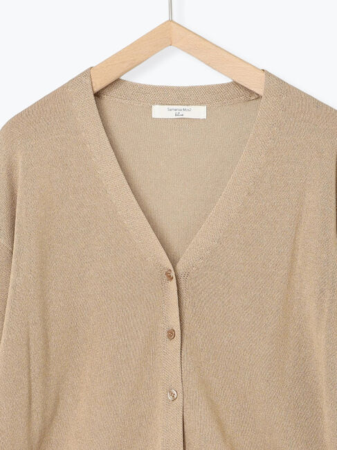 Samansa Mos2 blue「配色Vネックカーディガン」|カーディガン|