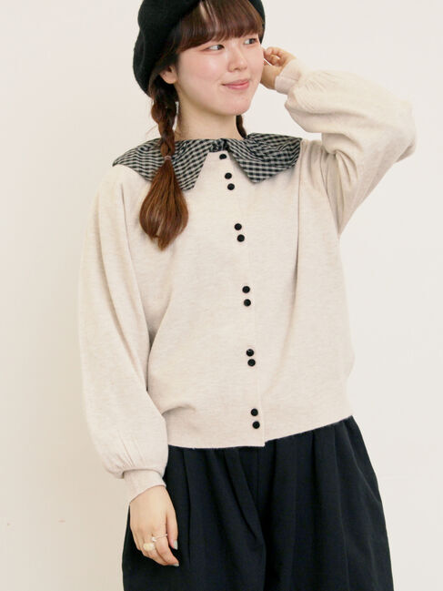 Samansa Mos2「【マシンウォッシャブル/アンチピリング】クルーネックカーディガン」|カーディガン|