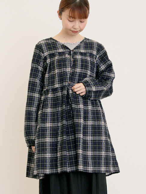 Samansa Mos2「◎サッカーチェックチュニック」|シャツ・ブラウス|
