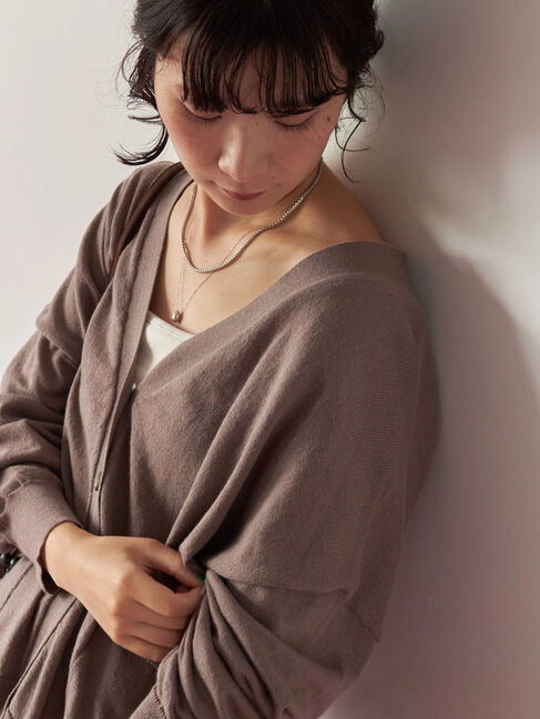 Samansa Mos2 blue「ドロップメタル2連ネックレス」|その他|