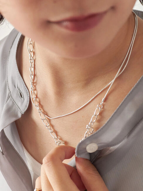 Samansa Mos2 blue「スライドチェーンネックレス」|その他|