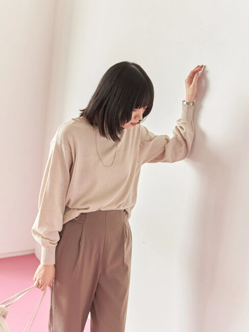 Samansa Mos2 blue「マルチスタイル前後2wayクルーネックカーディガン」|カーディガン|