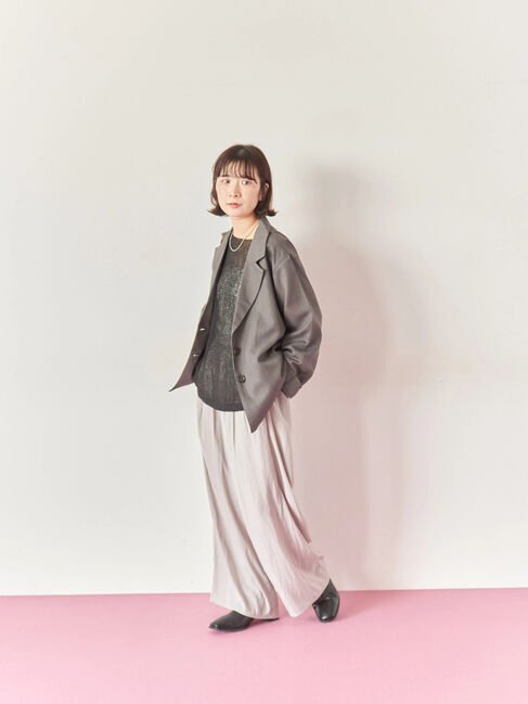 Samansa Mos2 blue「テーラードシャツジャケット」|シャツ・ブラウス|