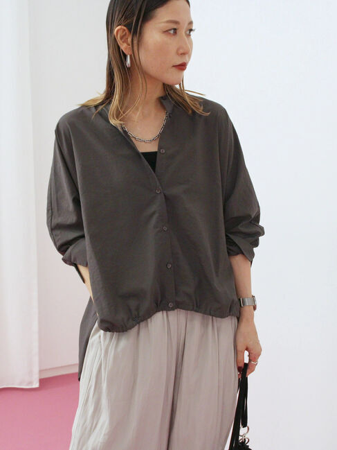 Samansa Mos2 blue「裾ドロストドルマンブラウス」|シャツ・ブラウス|