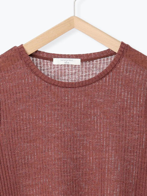 Samansa Mos2 blue「シアーリブロンT」|Tシャツ・カットソー|