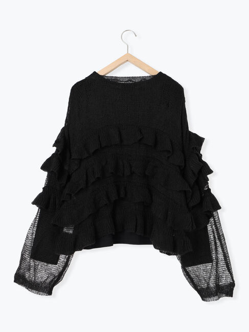 SM2「インナーSETモヘアタッチシアーフリルニット」|ニット・セーター|