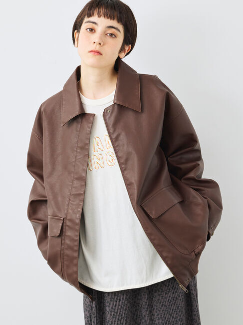 SM2「フェイクレザーブルゾン」|ブルゾン・スタジャン|