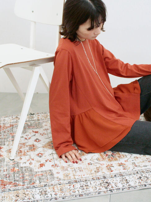 Samansa Mos2 blue「ペプラムドッキングカットソー」|Tシャツ・カットソー|