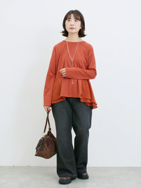 Samansa Mos2 blue「ペプラムドッキングカットソー」|Tシャツ・カットソー|