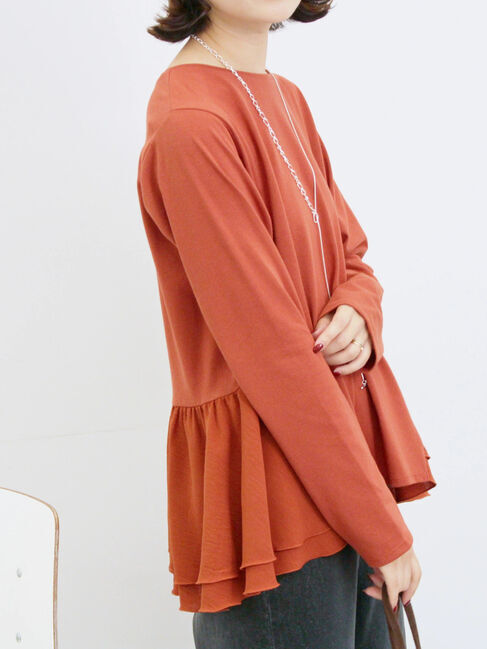 Samansa Mos2 blue「ペプラムドッキングカットソー」|Tシャツ・カットソー|