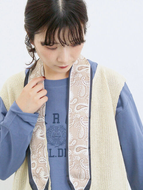 Samansa Mos2 blue「バンダナ付きニットベスト」|ニット・セーター|