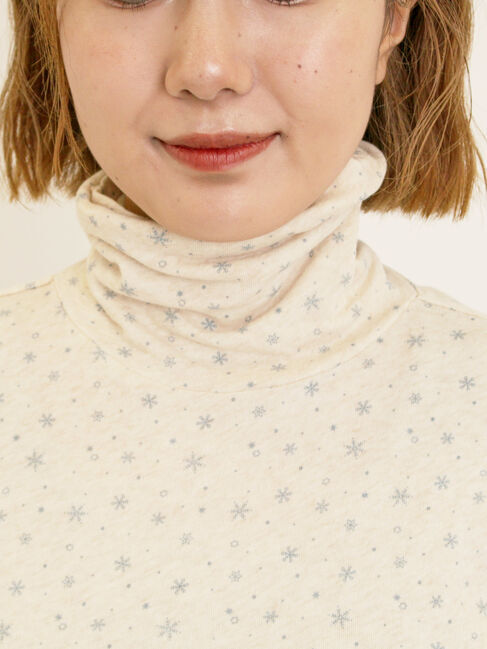 Samansa Mos2「【吸湿発熱】ベア天雪柄タートルネックインナー」|Tシャツ・カットソー|