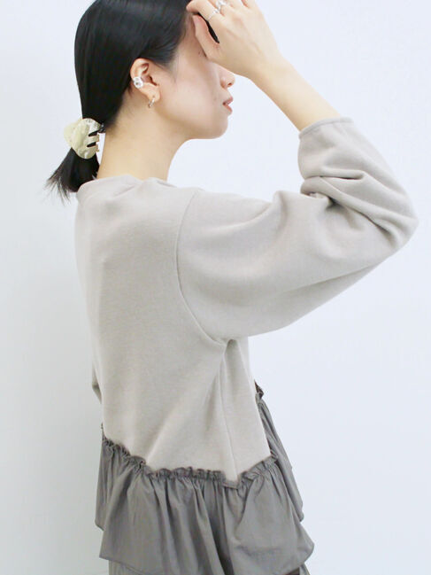 Samansa Mos2 blue「ペプラムドッキングプルオーバー」|Tシャツ・カットソー|